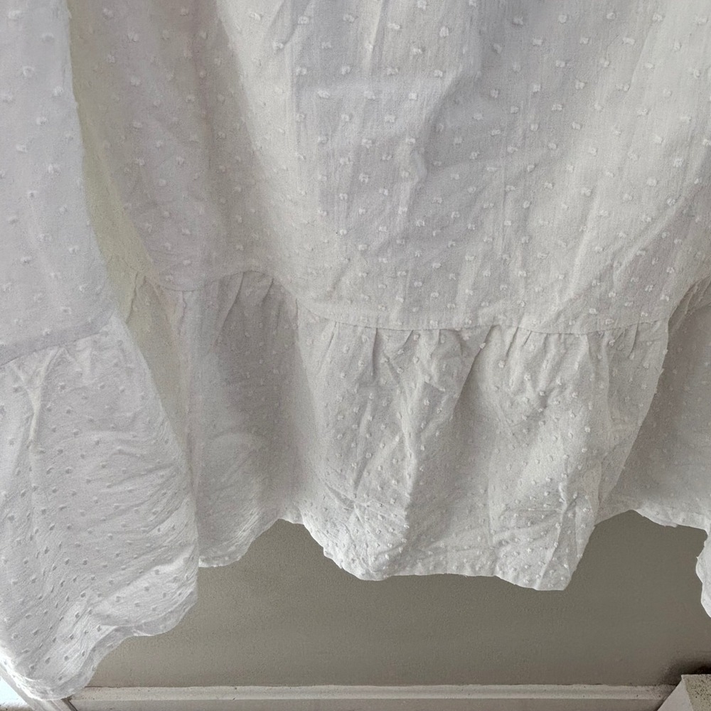 NWT ModCloth White Swiss Dot Tiered Maxi Skirt Boho Cottagecore Size XL - Picture 6 of 10